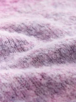 Spacedye rose/violet - Pull col rond bouclé en laine