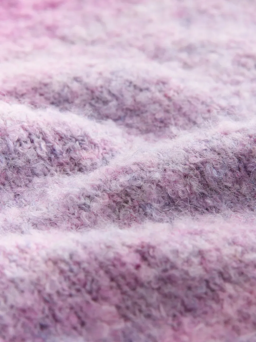 Spacedye rose/violet - Pull col rond bouclé en laine