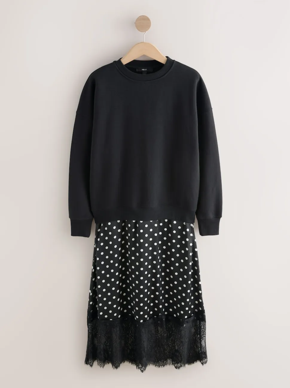 Spot Mono - Sweat-shirt 2en1 avec jupe mi-longue en satin