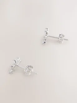 Sterling Argent - Boucles d’oreilles éventail en zircone cubique