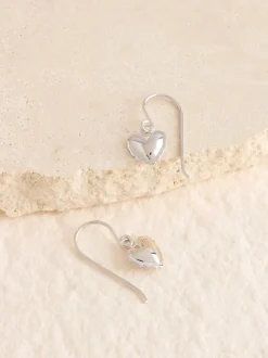 Sterling Argent - Pendants d'oreilles cœur