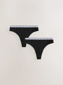 String noir - Lot de 2 slips de période en coton Light Flow