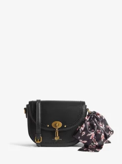 Suédine noire - Sac à bandoulière Love & Roses en selle