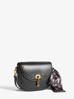 Suédine noire - Sac à bandoulière Love & Roses en selle