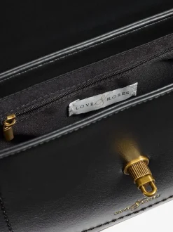 Suédine noire - Sac à bandoulière Love & Roses en selle