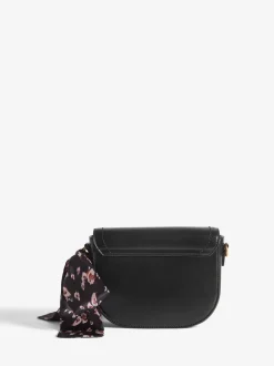 Suédine noire - Sac à bandoulière Love & Roses en selle