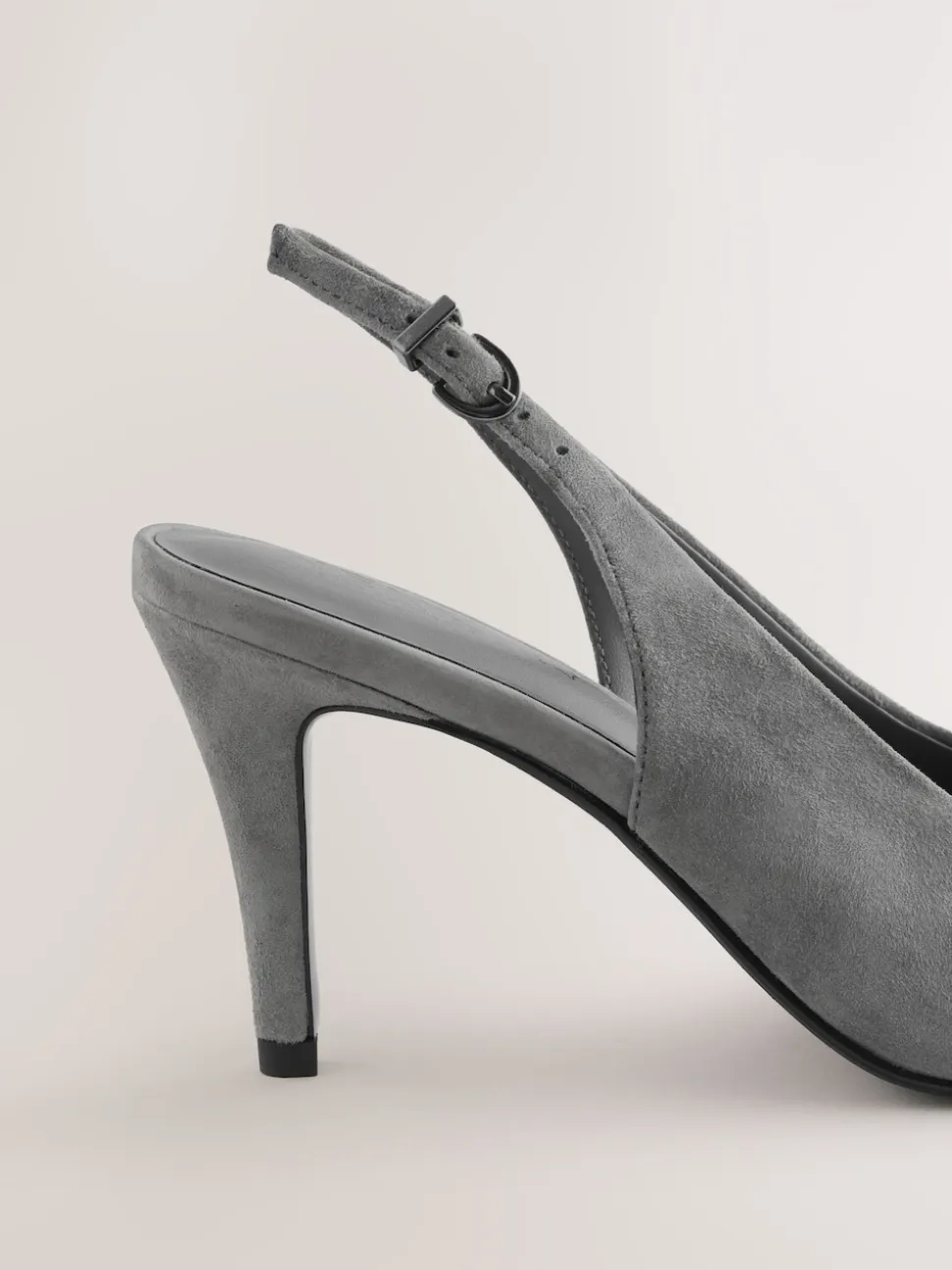 Suede grise - Chaussures à talons Forever Comfort® pointus en cuir avec nœud et bride arrière