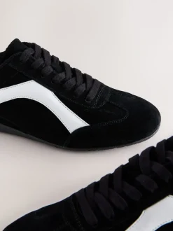 Suede noire - Baskets à lacets Forever Comfort® en cuir à semelle slim