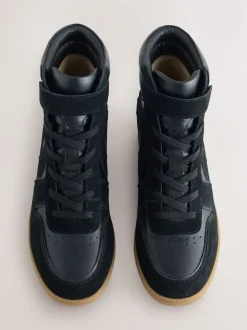 Suede noire - Baskets compensées à lacets Forever Comfort®