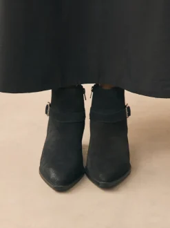 Suede noire - Bottes Forever Comfort® polies à brides de cheville