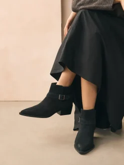 Suede noire - Bottes Forever Comfort® polies à brides de cheville