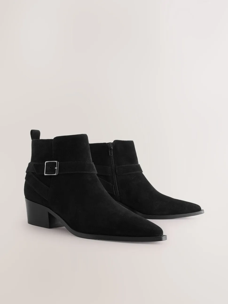 Suede noire - Bottes Forever Comfort® polies à brides de cheville