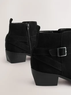 Suede noire - Bottes Forever Comfort® polies à brides de cheville