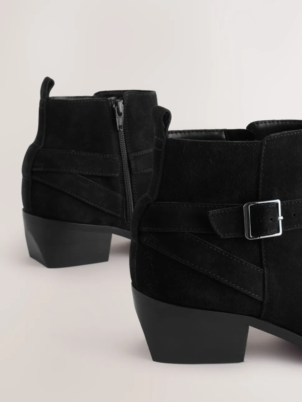 Suede noire - Bottes Forever Comfort® polies à brides de cheville