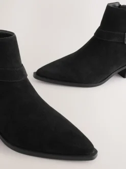 Suede noire - Bottes Forever Comfort® polies à brides de cheville