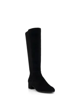 Suede noire - Dune London Bottes hautes élégantes et stretch Tayla