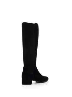 Suede noire - Dune London Bottes hautes élégantes et stretch Tayla