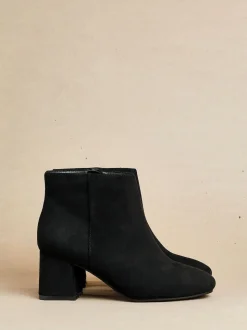 Suede noire - Linzi Alba Coupe large Block Heeled Ankle Bottes
