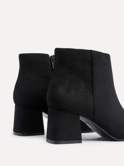 Suede noire - Linzi Alba Coupe large Block Heeled Ankle Bottes