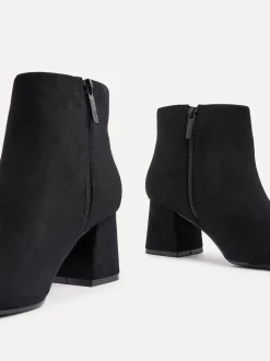 Suede noire - Linzi Alba Coupe large Block Heeled Ankle Bottes
