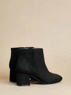 Suede noire - Linzi Alba Coupe large Block Heeled Ankle Bottes