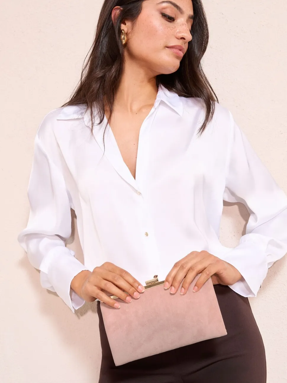 Suedette rose blush - Pochette Friends Like These Occasion