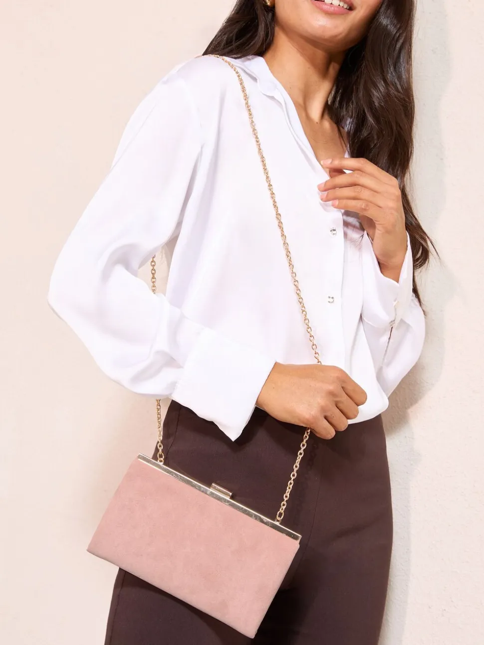 Suedette rose blush - Pochette Friends Like These Occasion