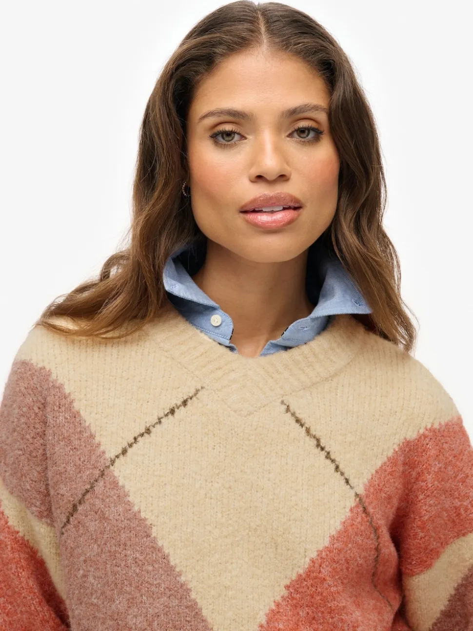 Superdry pull oversize à col en V Argyle