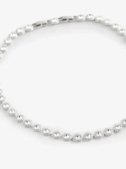 Swarovski Collier tennis Una Angelic moyen avec plaqué rhodium rond