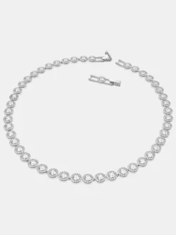 Swarovski Collier tennis Una Angelic moyen avec plaqué rhodium rond