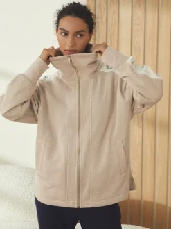 Sweat à capuche B by Ted Baker écru zippé coupe longue