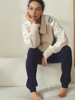 Sweat à capuche B by Ted Baker écru zippé coupe longue