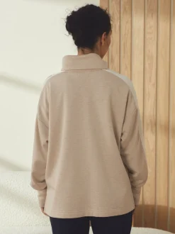 Sweat à capuche B by Ted Baker écru zippé coupe longue