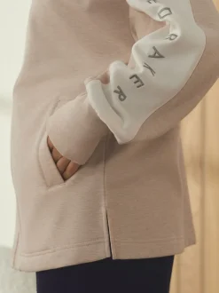 Sweat à capuche B by Ted Baker écru zippé coupe longue