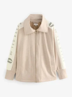 Sweat à capuche B by Ted Baker écru zippé coupe longue
