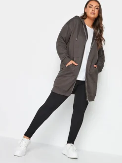 Sweat à capuche Yours Curve zippé coupe longue
