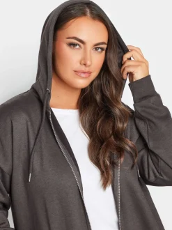 Sweat à capuche Yours Curve zippé coupe longue