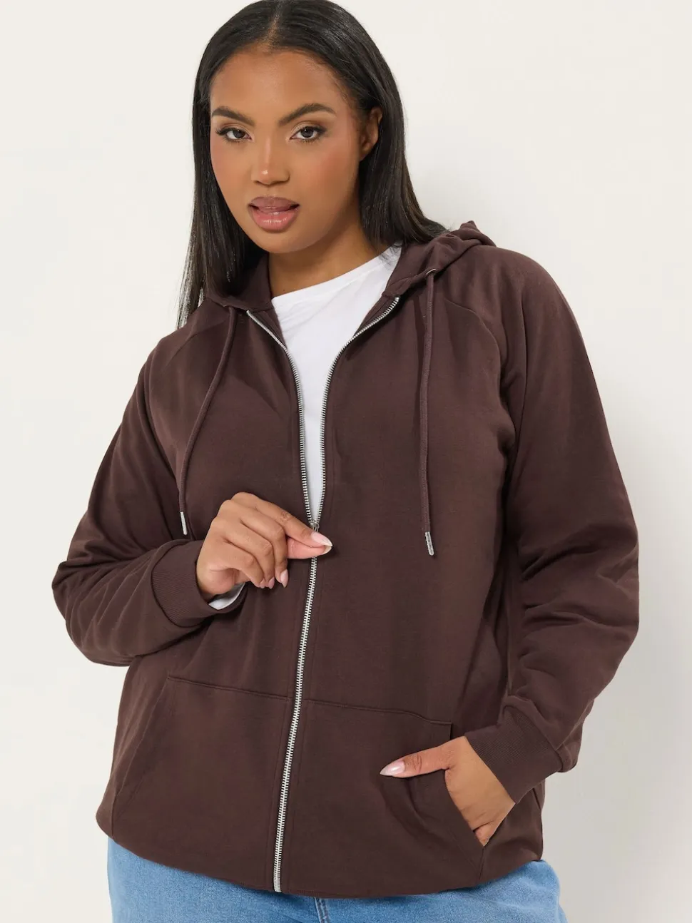 Sweat à capuche Yours Curve zippé