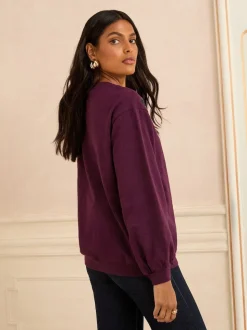 Sweat Love & Roses en jersey à sequins à col ras du cou