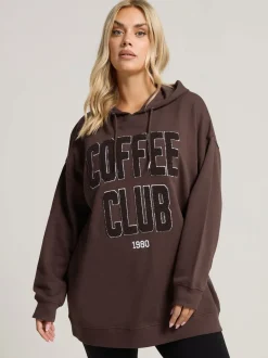 Sweat-shirt à capuche Yours Curve Coffee Club