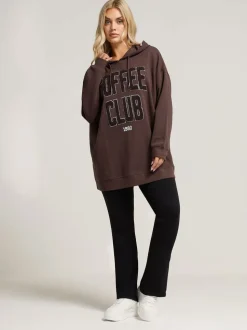 Sweat-shirt à capuche Yours Curve Coffee Club