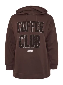 Sweat-shirt à capuche Yours Curve Coffee Club