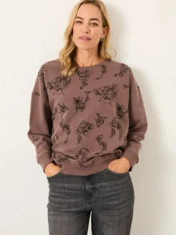 Sweat-shirt brodé col rond FatFace