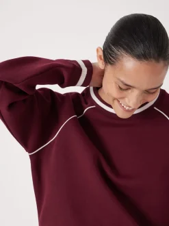 Sweat-shirt Hush rayé côtelé à manches raglan