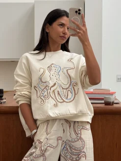 Sweat-shirt Never Fully Dressed en Coton brossé