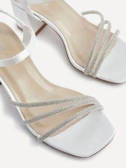 Talons Linzi Mariage Coupe large Mariah à dos ouvert avec triple devant en diamants