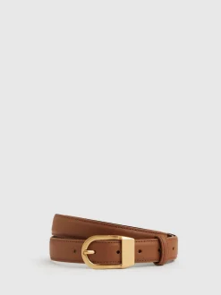 Tan - Ceinture en cuir à boucle incurvée Reiss Hazel