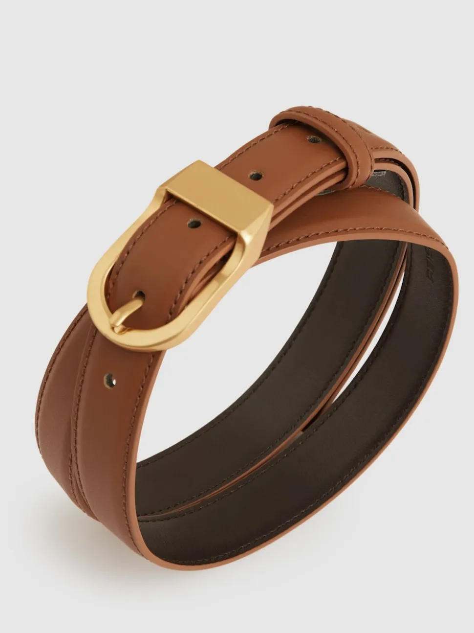 Tan - Ceinture en cuir à boucle incurvée Reiss Hazel