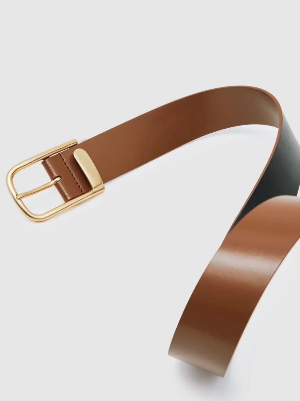 Tan - Ceinture en cuir avec boucle à demi-passant Reiss Iyla