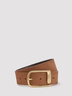 Tan - Ceinture en cuir avec boucle à demi-passant Reiss Iyla